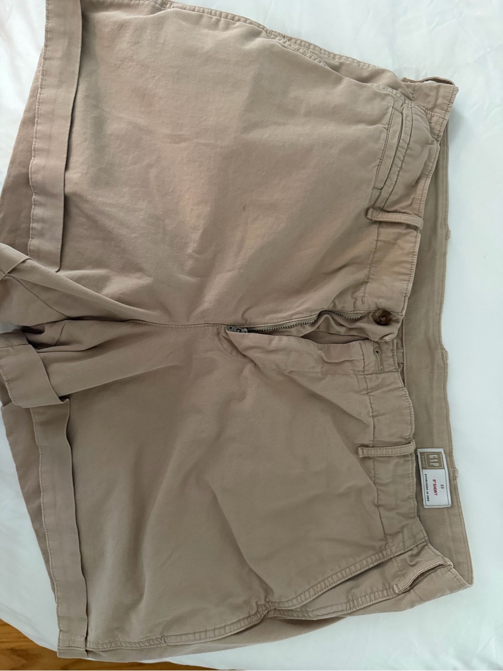 GAP Women's Khaki Tie-Waist Bermuda Shorts